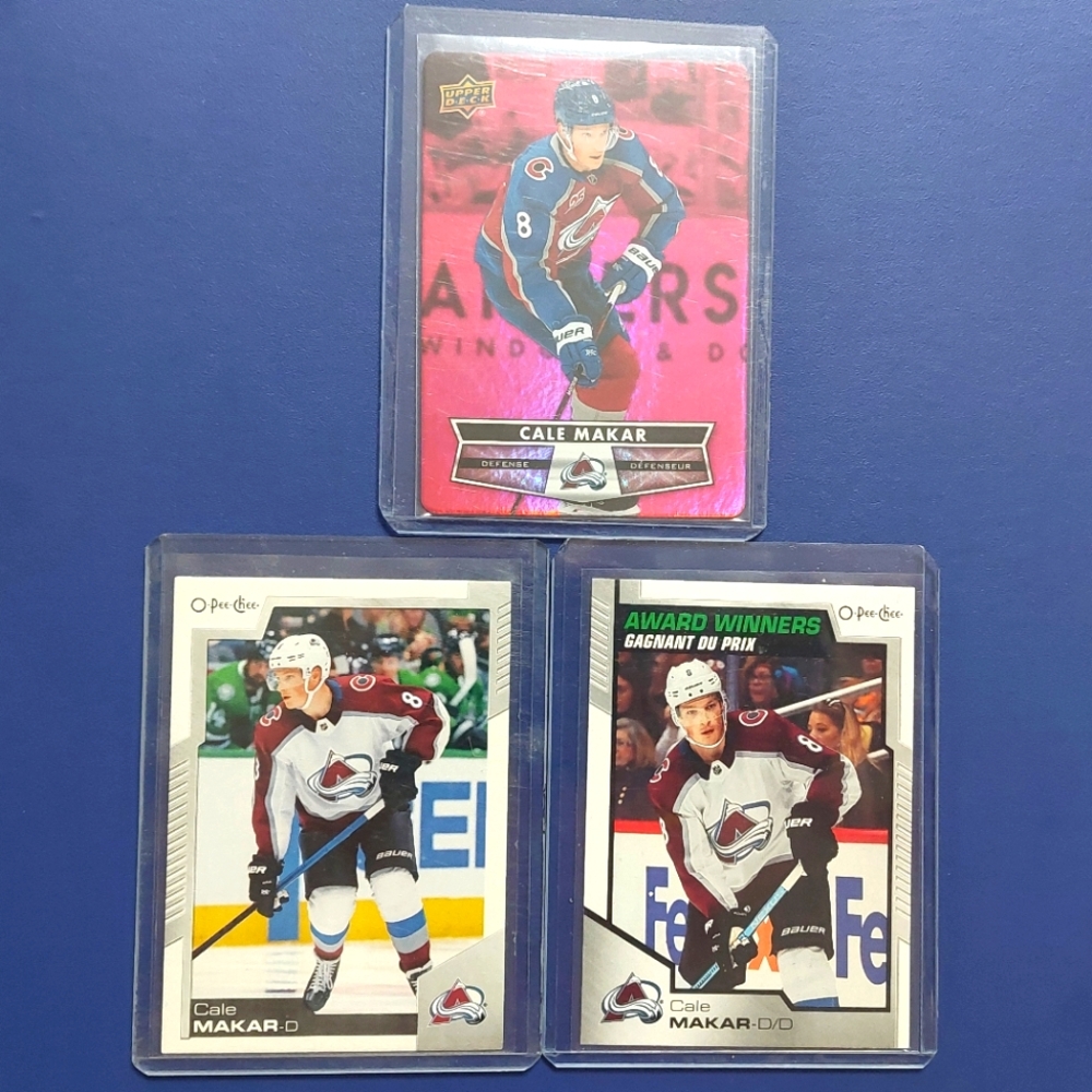 Superstar Defenseman Cale Makar 3 Hockey Card Lot NHL Team: Colorado Avalanche
